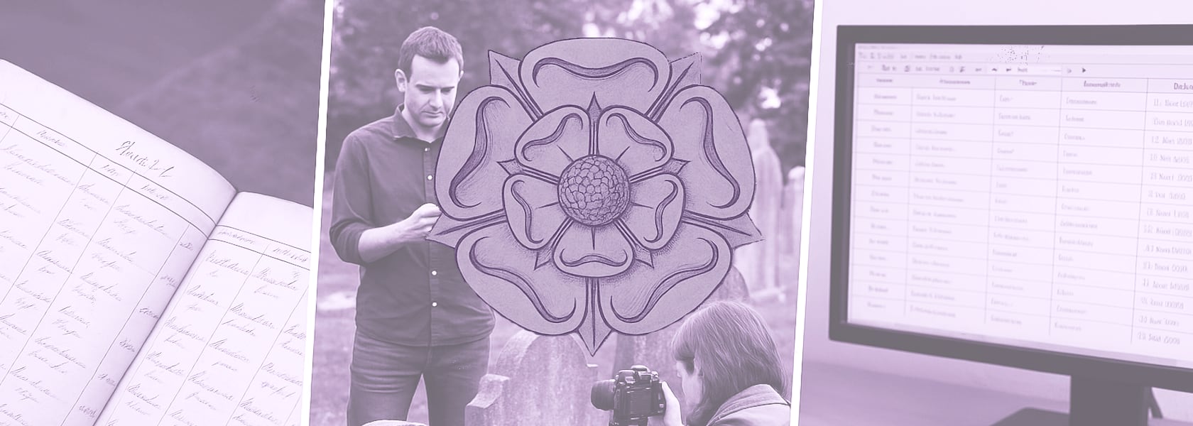 Volunteers recording graves in a Yorkshire cemetery