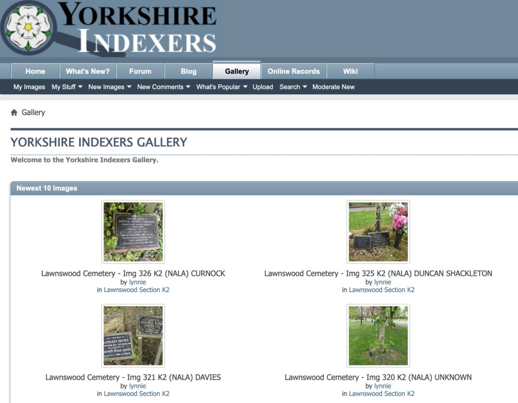 The Yorkshire Indexers website